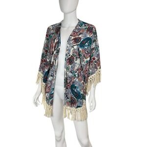 Umgee Boho Paisley Wrap Shawl Fringe Tassel‎ Lightweight Women's  Small / Medium